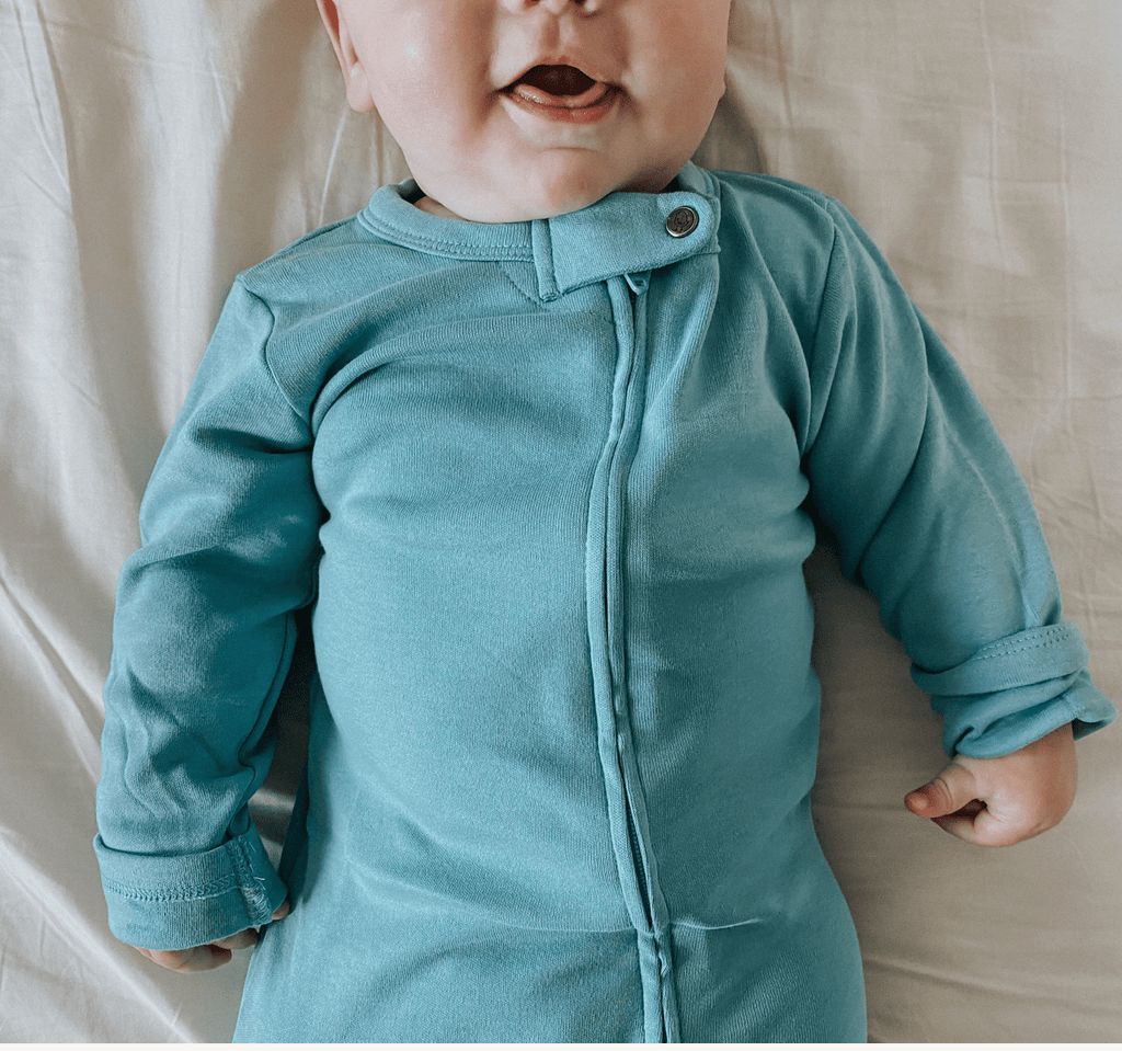 3pc Footie Set | Vintage Aqua, Periwinkle & Heather Grey